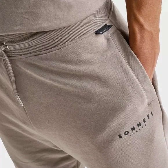 Sonneti London Mens Small Gray Fleece Shorts 9" Inseam -Logo Drawstring, Pockets - Picture 12 of 16